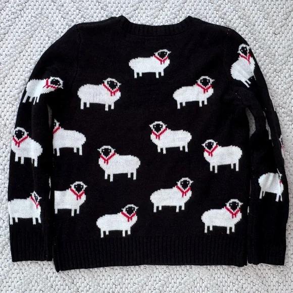 POL Black and White Sheep Pattern Sweater - Picture 6 of 6